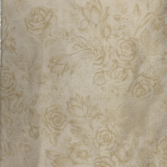 Light Cream Subtle Floral Cotton: 1 yd