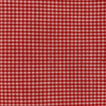 Red Gingham Cotton Blend Shirting: 3 yds