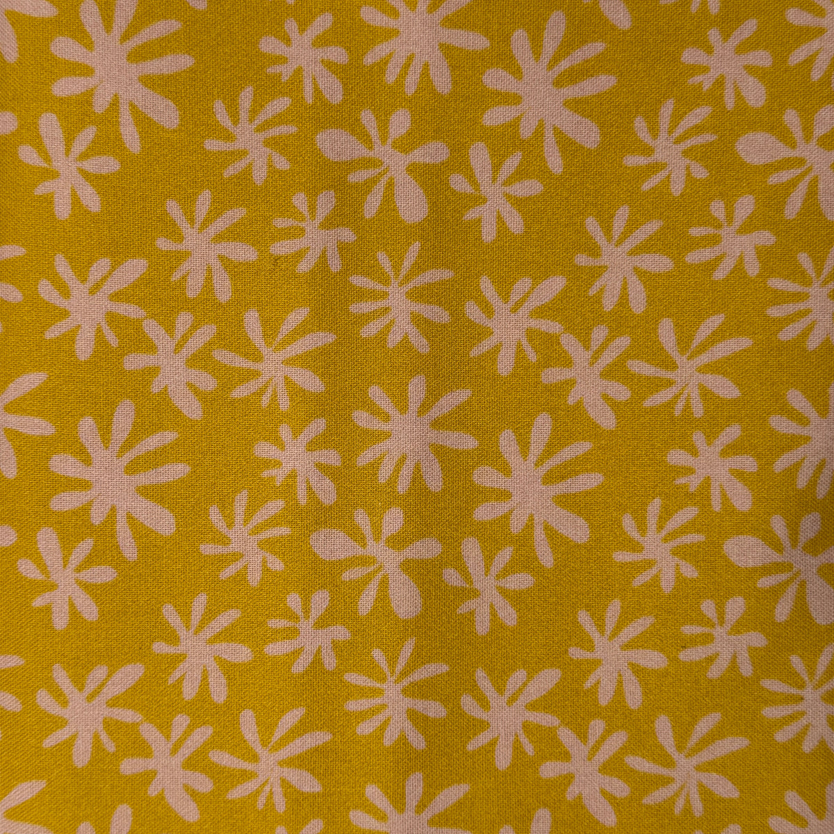 Yellow With Light Pink Abstract Shapes Cotton: 2 yds