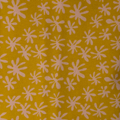 Yellow With Light Pink Abstract Shapes Cotton: 2 yds