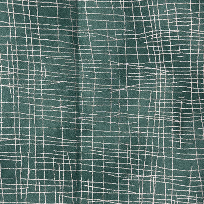 Tonal Green With Metallic Silver Crossmarks Cotton: 1 yd