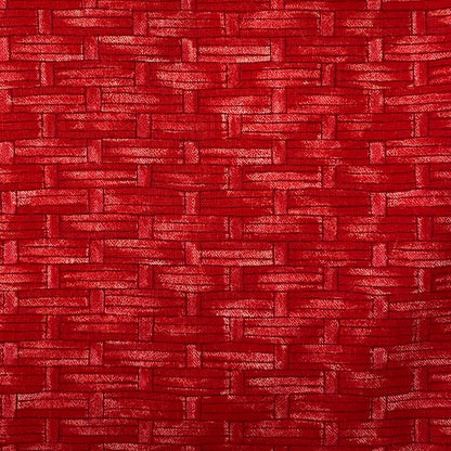 Red Basket Weave Cotton: 2 yds