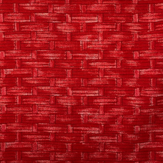 Red Basket Weave Cotton: 2 yds