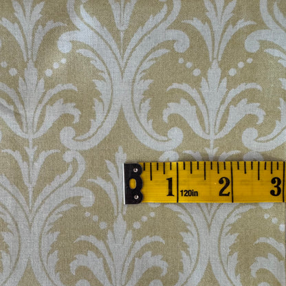 Green with Blue Scrollwork Cotton: 1 yd