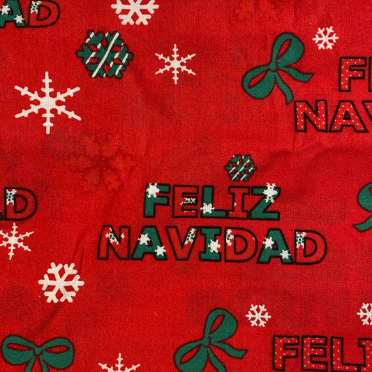 Feliz Navidad Cotton: 1 yd