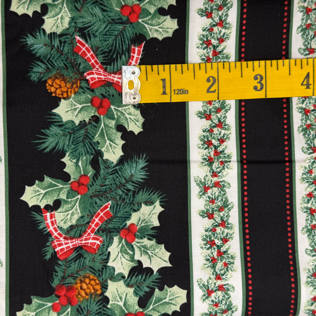 Striped Holiday Greens Cotton: 1.75 yds