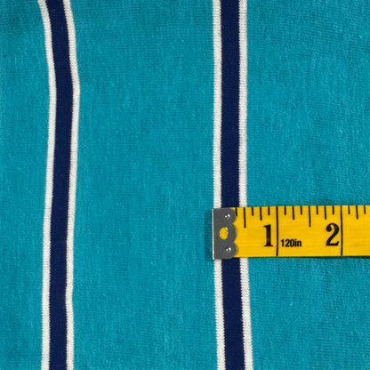 Two-Tone Blue Stripe Knit Tube: 1 yd