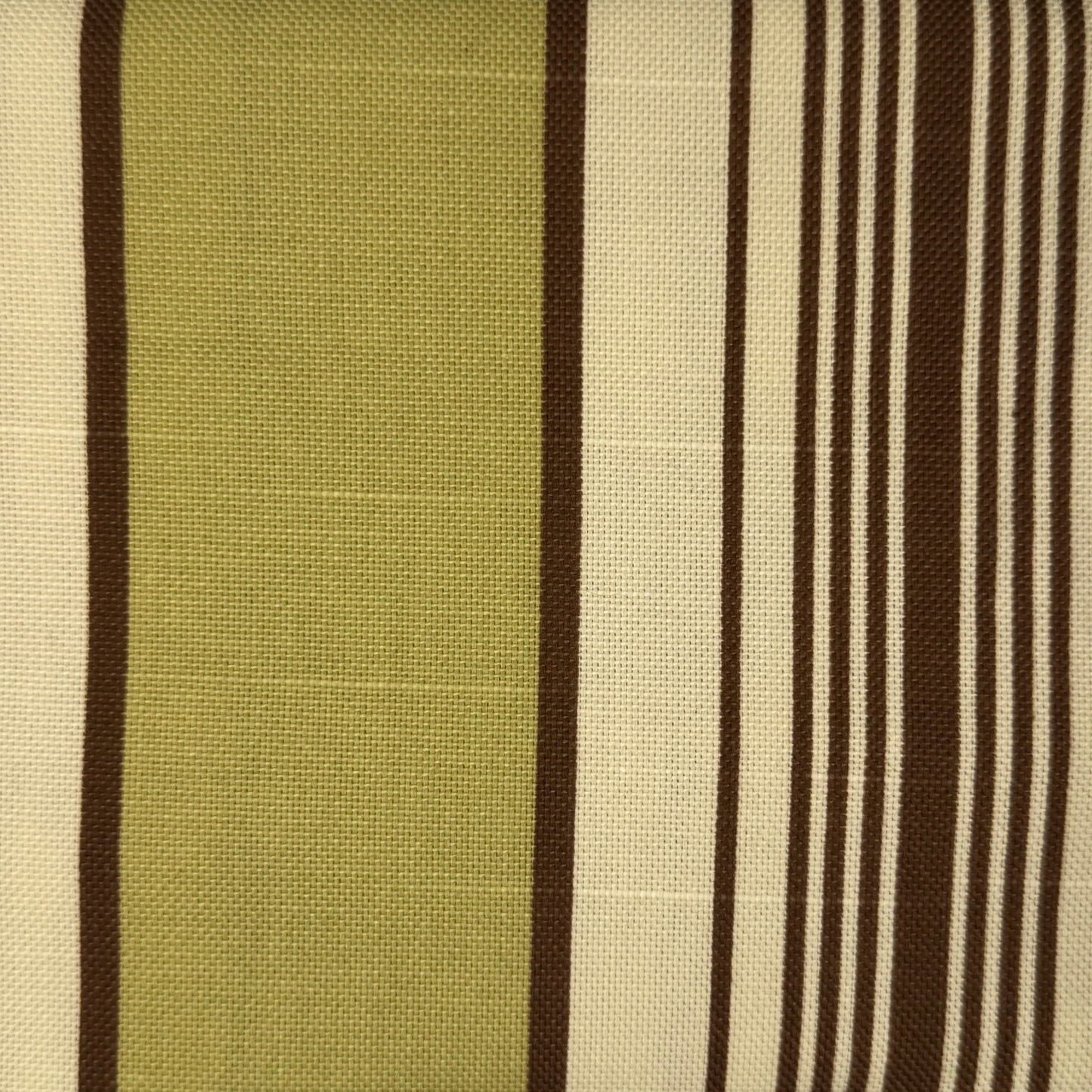 Light Green, Cream & Brown Stripe Home Decor: 2 yds