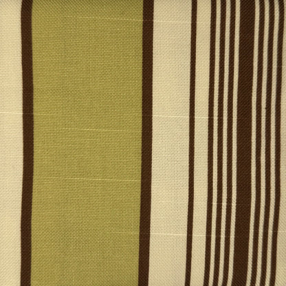 Light Green, Cream & Brown Stripe Home Decor: 2 yds