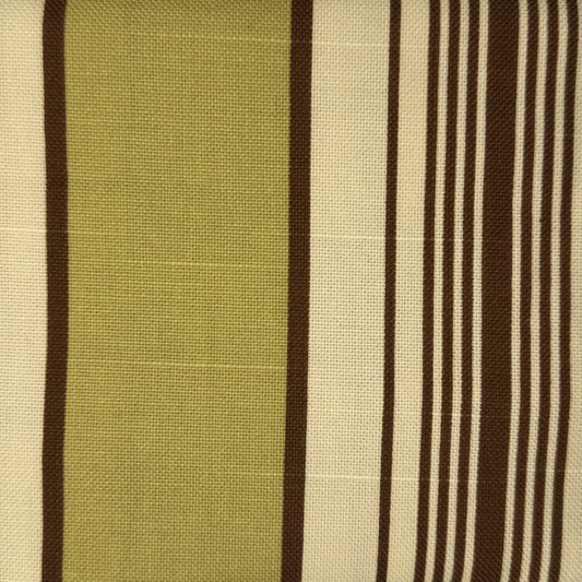 Light Green, Cream & Brown Stripe Home Decor: 2 yds