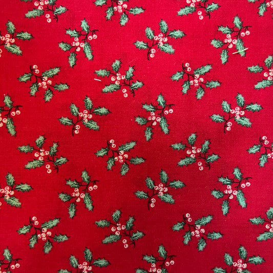 Large Holly Berries Cotton: 1.75 yds