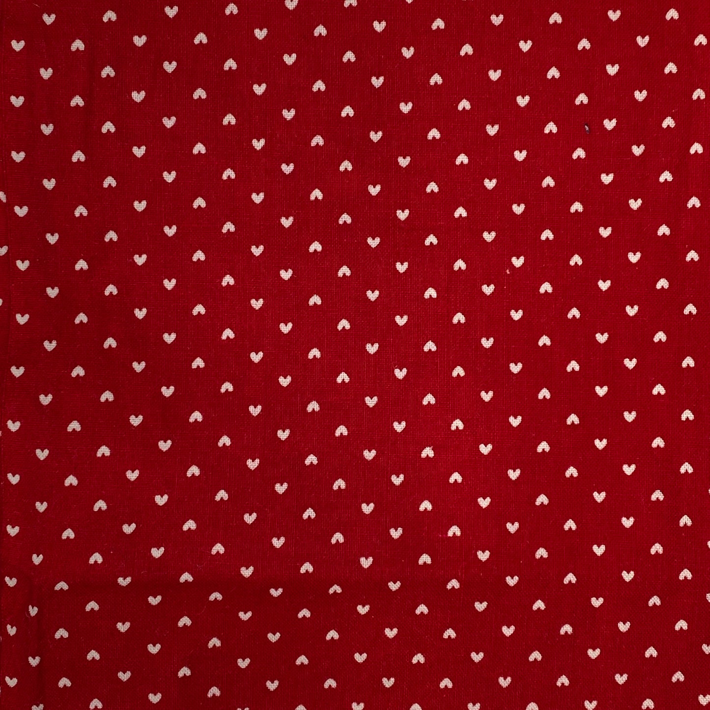 Red With White Hearts Cotton: 2 yds