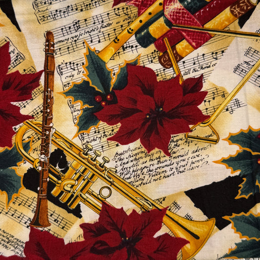 Holiday Music Cotton: 1 yd