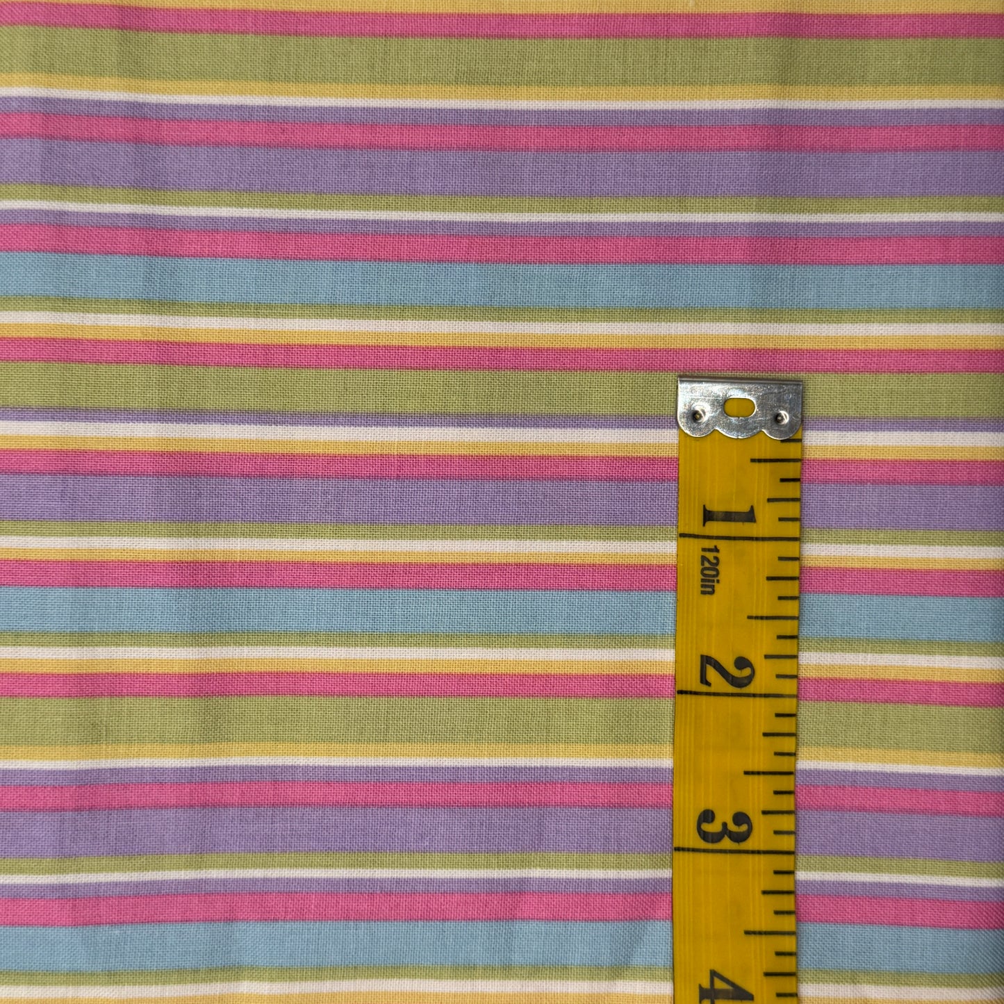 Multi Colored Striped Cotton: 1.5 yds