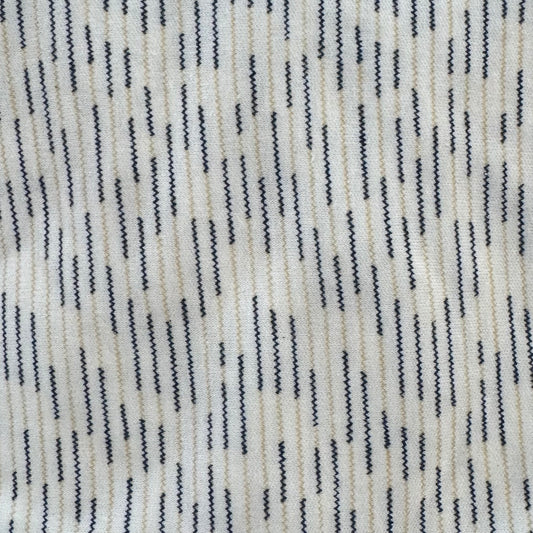 Blue & Cream Zigzag Stretch Poly Knit: 2.5 yds