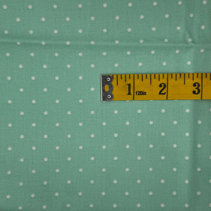 Mint With Dots Cotton: 1 yd