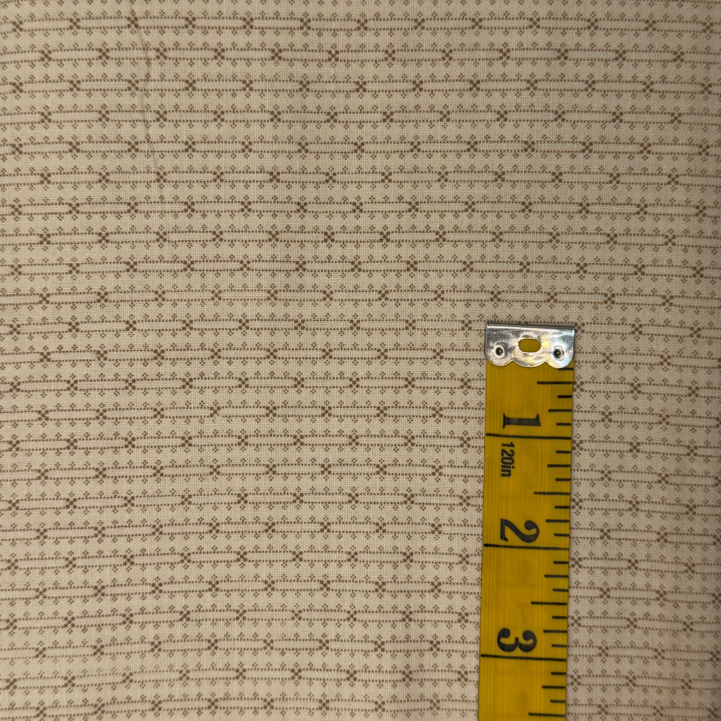Cream With Geometric Stripes Cotton: 3 yds