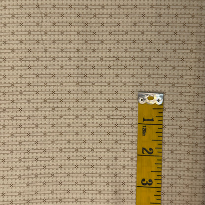 Cream With Geometric Stripes Cotton: 3 yds