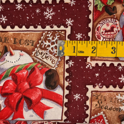Snowmen Stamps Cotton: 2 yds