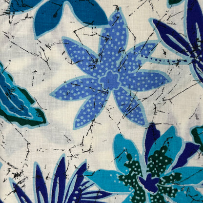 Blue & Teal Floral Cotton: 2.75 yds