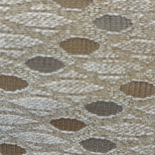 Upholstery Weight Tan Geometric Woven Cotton Chenille: 2.75 yds