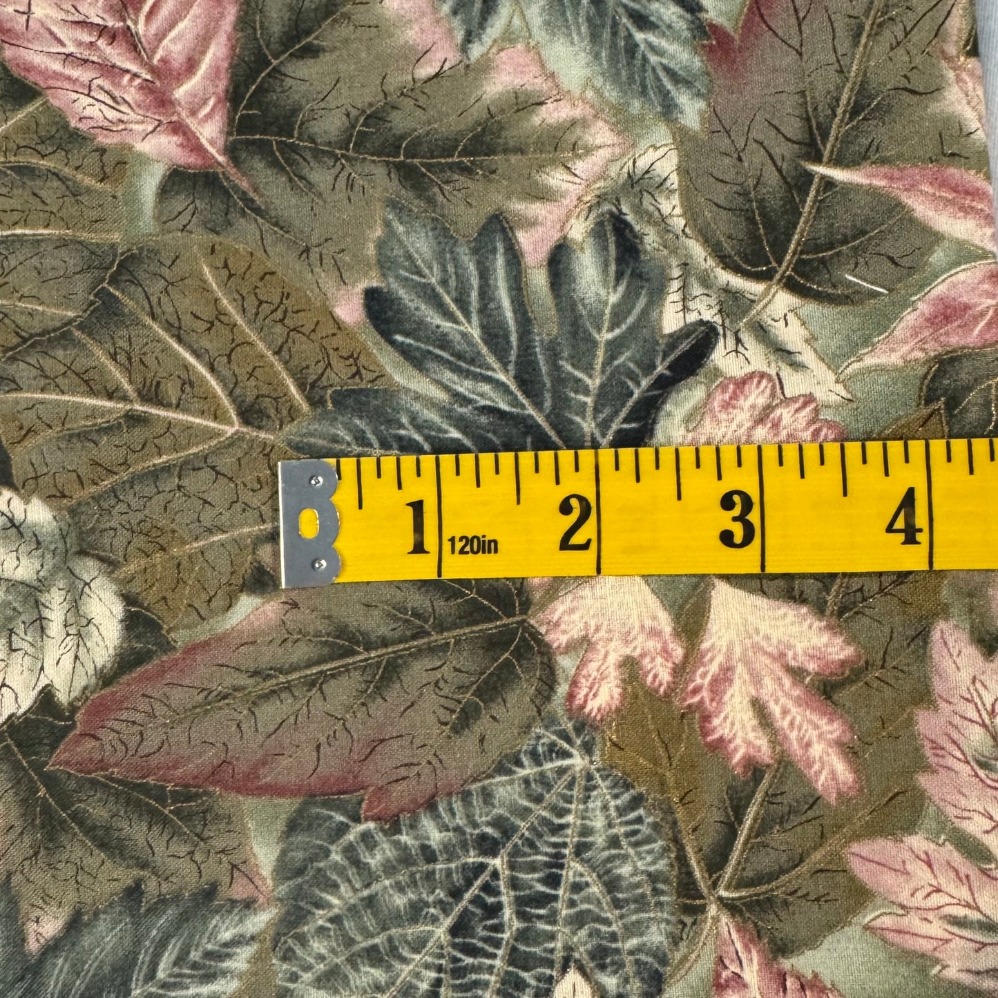 Red & Green Leaves Cotton: 1 yd