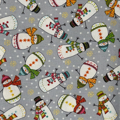 Playful Snowmen Cotton: 1 yd