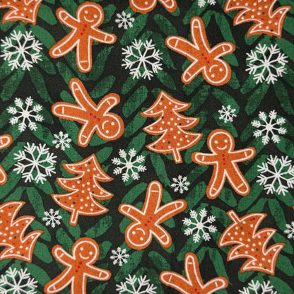 Snowflakes & Gingerbread Cotton: 2 yds