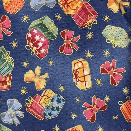 Blue Holiday Presents Cotton: 2 yds