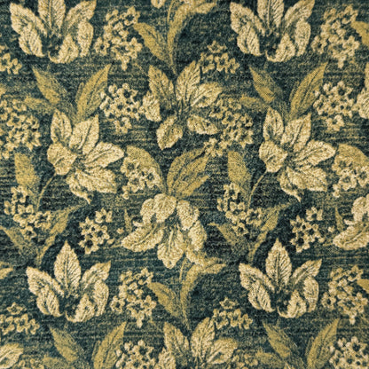 Green & Cream Floral Cotton: 2.5 yds