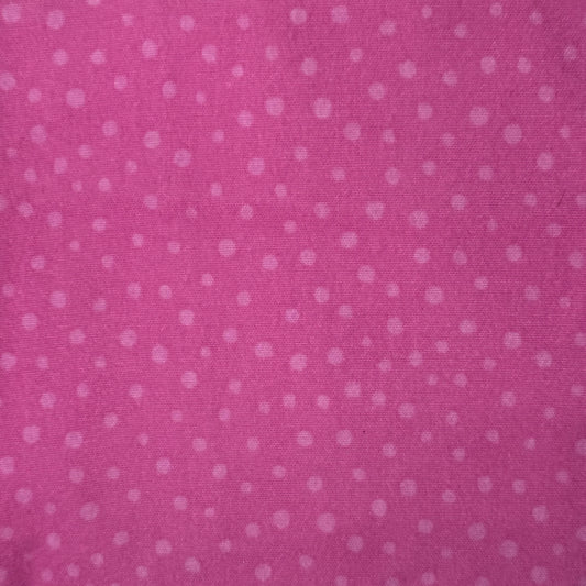 Pink Polka Dots Brushed Cotton Blend: 1 yd