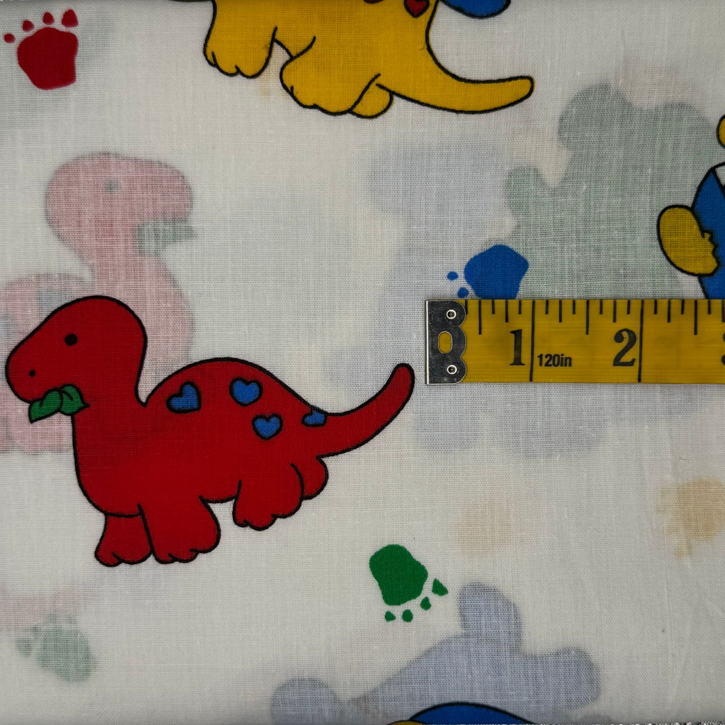 Vintage Dinos Cotton Blend: 1.5 yds