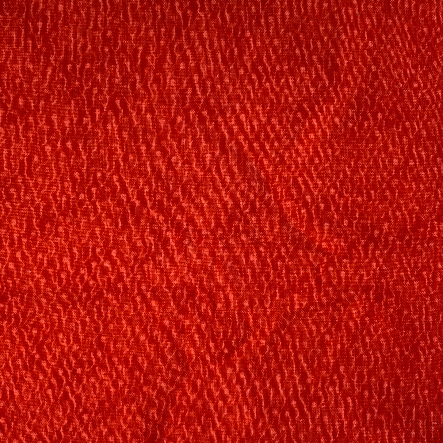 Orange Red Squiggles Cotton: 1 yd