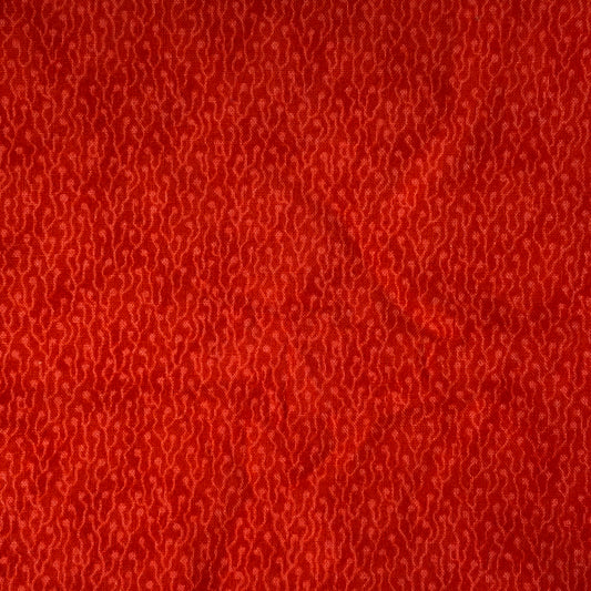 Orange Red Squiggles Cotton: 1 yd