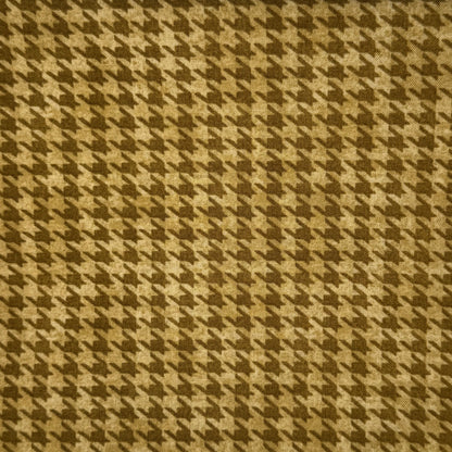 Olive & Tan Houndstooth Print Cotton: 2 yds