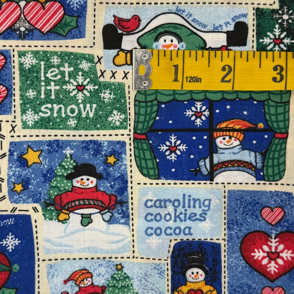 Snowmen Scenes Cotton: 3.5 yds