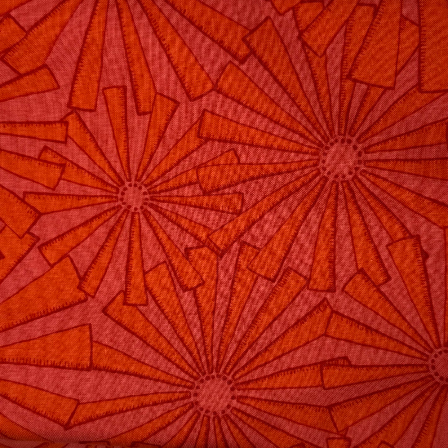 Red & Orange Windmill Cotton: 2 yd