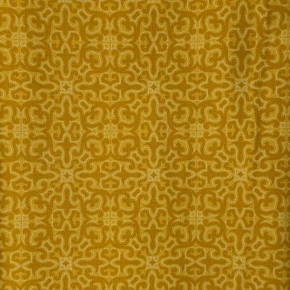 Golden Yellow Geometric Stamped Print Cotton: 1 yd
