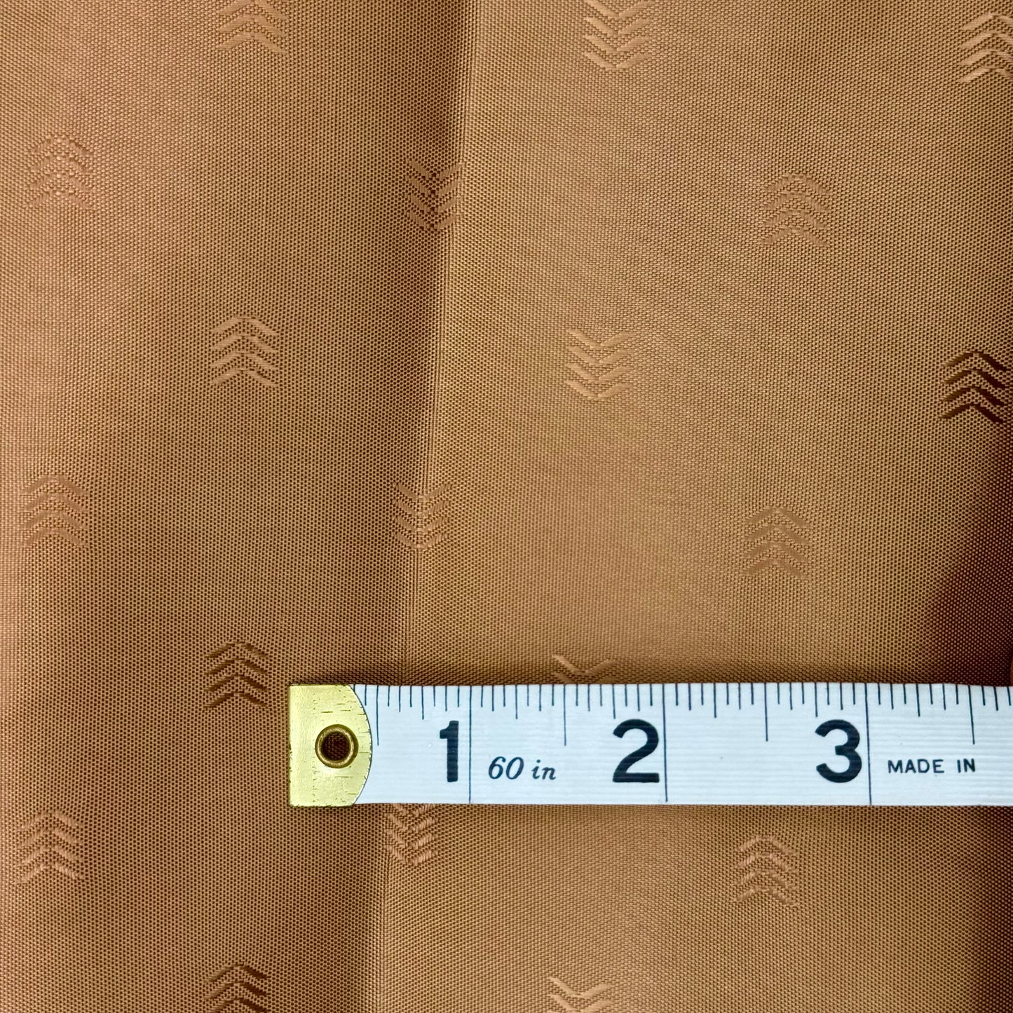 Caramel Metallic Jacquard Weave Stiff Poly: 2 yds