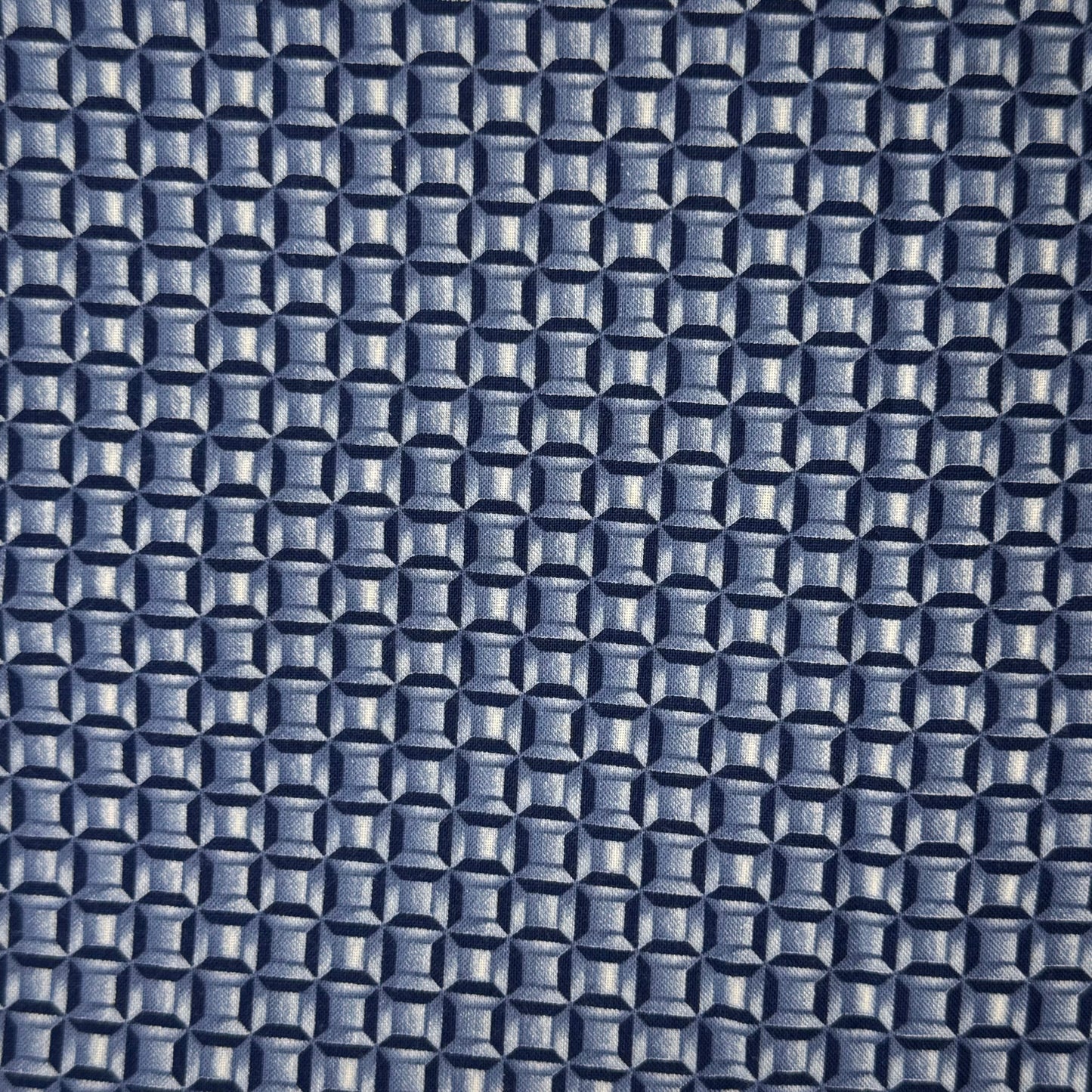 Blue Boxes Cotton Blend: 1 yd