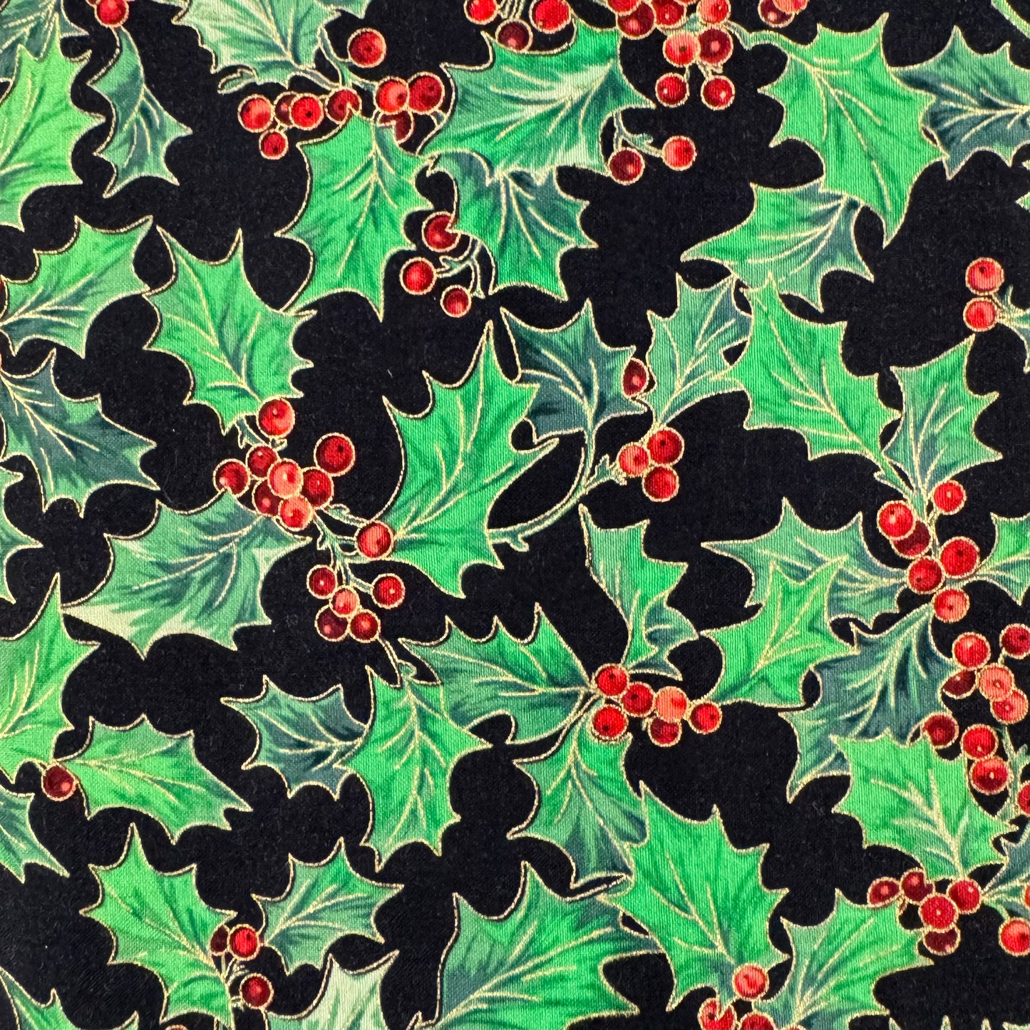 Holly Berries Cotton: 2.25 yds