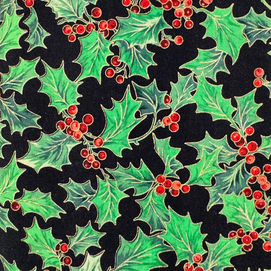 Holly Berries Cotton: 2.25 yds