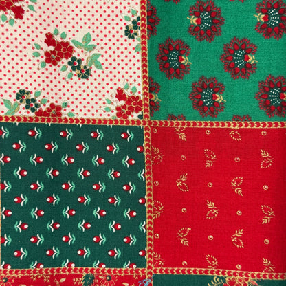Patchwork Christmas With Gold Embellishment Cotton: 2 yds