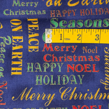 Tis the Season on Blue Cotton: 1.5 yds