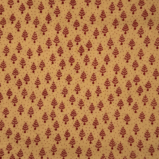 Red Mini Trees Cotton: 1 yd