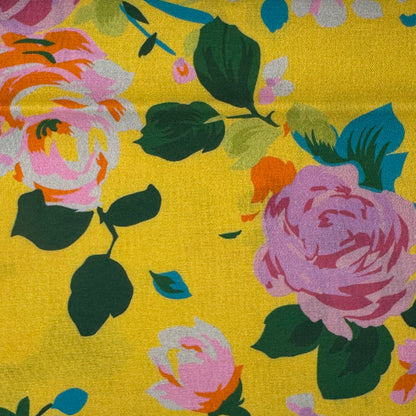 Yellow Bold Floral Cotton: 2 yds