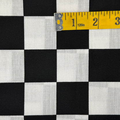 Black & White Checkered Cotton Blend: 1.5 yds