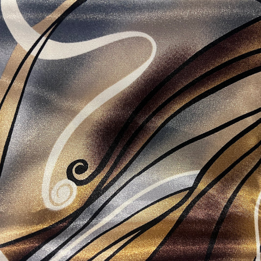 Swirls Poly Satin: 2 yds