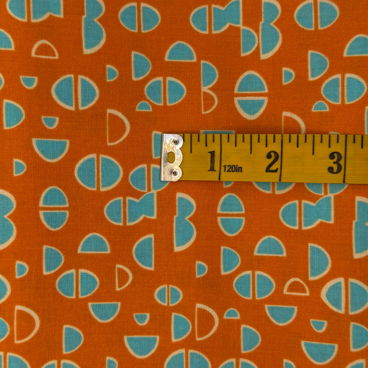 Orange & Blue Geometric Shapes Cotton: 2 yds