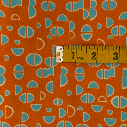 Orange & Blue Geometric Shapes Cotton: 2 yds